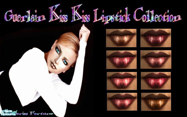 Sims 2 — VF Guerlain Kiss Kiss Lipstick Collection by fortunecookie1 — Here are 8 deep shades inspired by the Guerlain