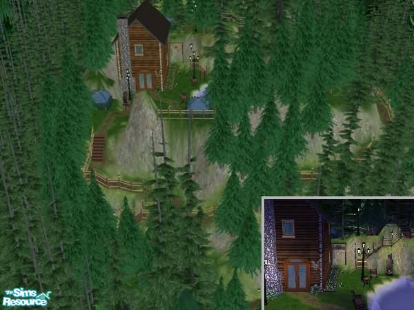 Sims 2 — Nature Hill by yazfaruk — There are a pretty cafe, pond, paths and tents hidden inside the forest. Here is a