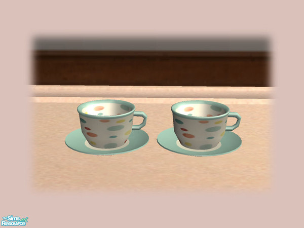 Sims 2 — 50s Retro Kitchen - Cups - Mesh by Shakeshaft — Part of a 50\'s Retro Style Kitchen, in a soft pink texture the