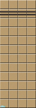 Sims 2 — Hampton Wall Tile with Trim - Beige by sailfindragon — Hampton Wall Tile in Beige with Dark Brown Trim.