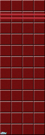 Sims 2 — Hampton Wall Tile with Trim - Red by sailfindragon — Hampton Wall Tile with Light Trim - Red