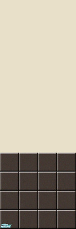 Sims 2 — Hampton Half Wall Tile with Paint - Dark Brown by sailfindragon — Hampton Half Wall Tile with Contrasting Paint