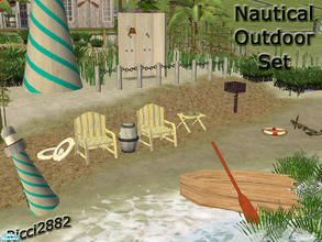 Sims 2 — Nautical Theme Inspired Beach Set by TheNumbersWoman — Weathered and old this set even comes with that old