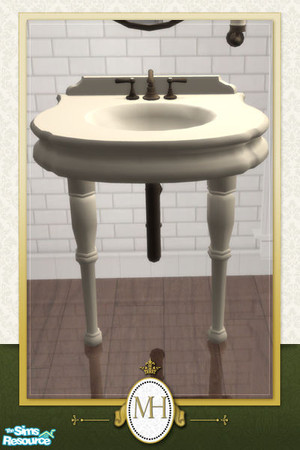Sims 2 — MH Washroom Console Sink Recolor - Cream by phoenix_phaerie — A rich, cream recolor of the Manor House Washroom