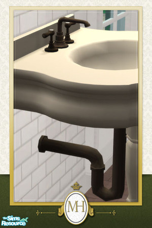 Sims 2 — MH Washroom Console Sink Recolor - Oil Rubbed Bronze by phoenix_phaerie — An oil-rubbed bronze recolor of the