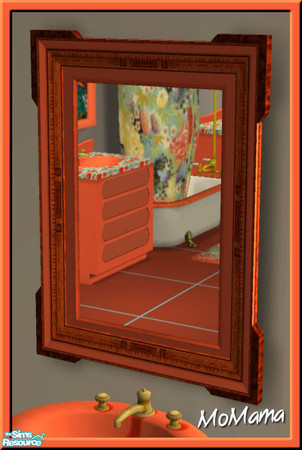 Sims 2 — NK Tropical Bath - Mirror by MoMama — A mirror in a vibrant orange is sure to help you see clearer.