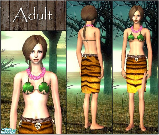 Sims 2 — Ancient Clothing Set for Female - AF3 by Daislia — A set of 10 clothing for your Stone Age sims, 3 for EF, 5 For