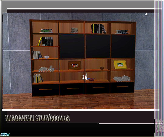 Sims 2 — Huabznhu Studies room 03 - bookcase by huabanzhu — 