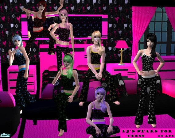 Sims 2 — PJ\'S STARS  by Herzen & Blasen — Download pj\'s\'s mesh from this link: