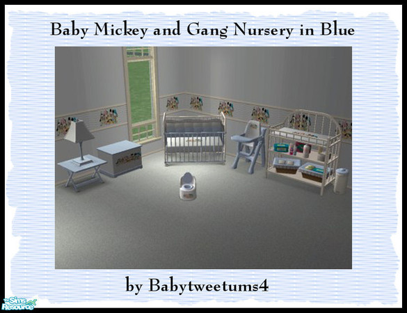 Sims 2 — Baby Mickey and Gang Nursery in Blue by babytweetums4 — Here is another Baby Nursery I have been working on. It