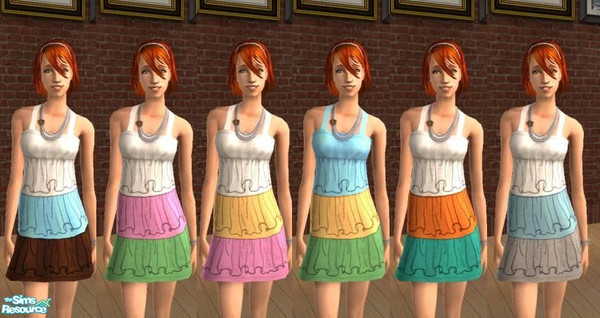 Sims 2 — Color Block Dress Set 2 by babygrl12345 — Another set of Fun, Flirty, Colorful dresses for your adult female