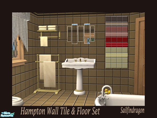 Sims 2 — Hampton Tile Wall & Floor Set by sailfindragon — Hampton Tile Wall & Floor Set comprising of Floor
