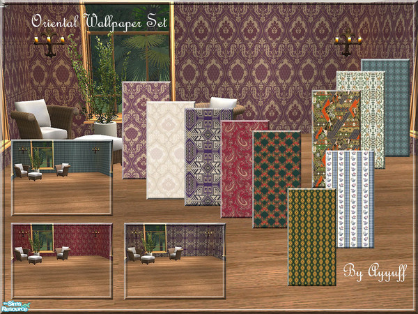 Sims 2 — Oriental Wallpaper Set by ayyuff — Included:10 wallpapers..Cost:2
