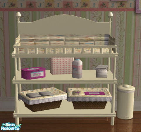 Sims 2 — Baby Girl\'s Beatrix Potter Room Changing Table by lisa9999 — Soft buttercream finish on a carved solid wood