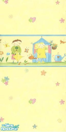 Sims 2 — Child Garden 6 by TSR Archive — The basic of this wallpaper have yellow & blue color, for little kids
