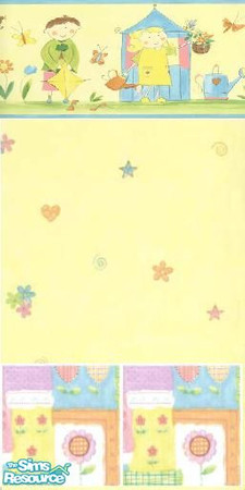Sims 2 — Child Garden 3 by TSR Archive — The basic of this wallpaper have yellow & blue color, for little kids