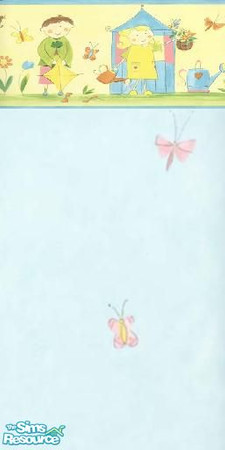 Sims 2 — Child Garden 2 by TSR Archive — The basic of this wallpaper have yellow & blue color, for little kids