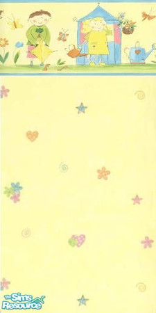 Sims 2 — Child Garden 1 by TSR Archive — The basic of this wallpaper have yellow & blue color, for little kids