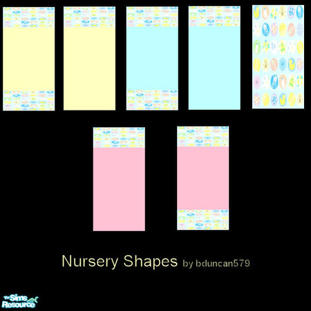 Sims 2 — Nursery Shapes Collection by bduncan579 — This is a collection of nursery shapes wallpaper for your toddler and
