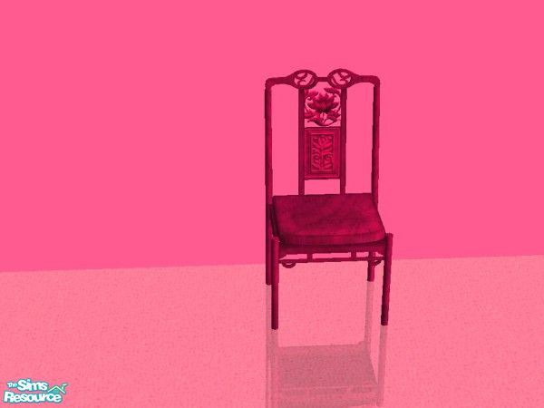 Sims 2 — pink dining chair by apemassie — pretty in pink