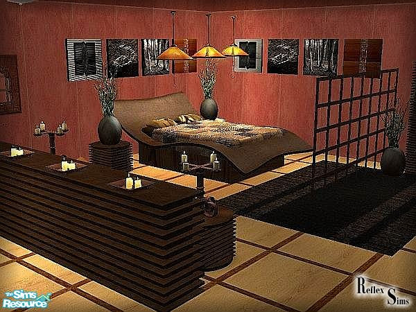 Sims 2 — Reflex_PeaceBedroom_DarkRecol by Reflexionistin — This is a recoloration of the PeaceBedroomSet, you need the