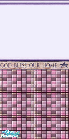 Sims 2 — God Bless Our Home (purple) by Lorah — Christian coverings priced $1.00. Affordable from the poorest to the