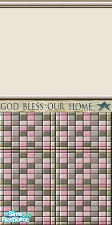 Sims 2 — God Bless Our Home (beige) by Lorah — Christian coverings priced $1.00. Affordable from the poorest to the
