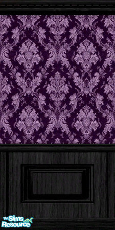 Sims 2 — Stately Study in Purple by v00deux — For those who study in the dark, purple brocade matched with blackened