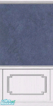 Sims 2 — Denim blue with white wainscotting by TSR Archive — Denim blue textured paper with white wainscotting. 