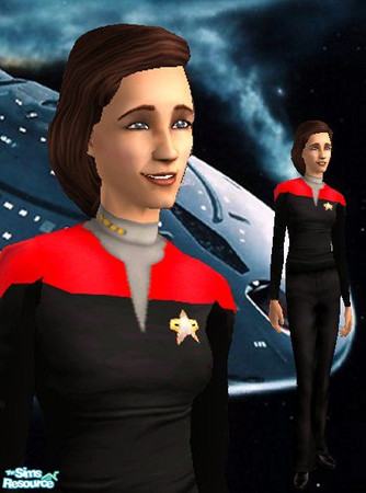 Sims 2 — Kate Mulgrew (Kathryn Janeway) by MankyUK — This is Captain Kathryn Janeway of the USS Voyager played by Kate