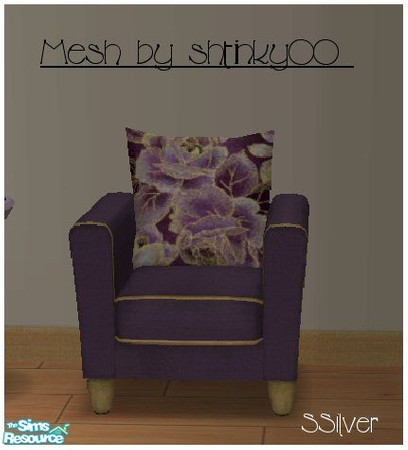 Sims 2 — Purple Roses Living Chair by SSilver — This is a recolor of "The Arizona Chair" by Shtinky00. You will