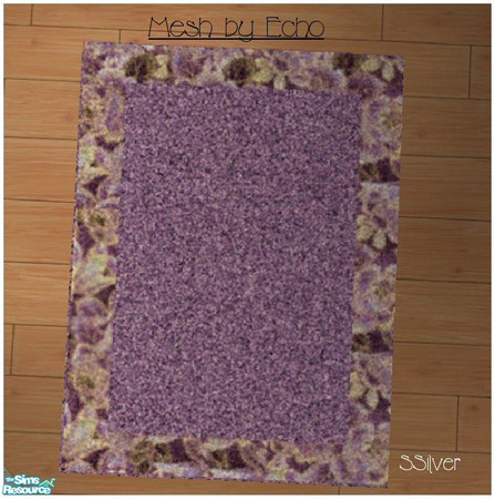 Sims 2 — Purple Roses Rug by SSilver — This is a recolor of the 3x4 rug mesh by Echo. It can be found in Windkeeper's