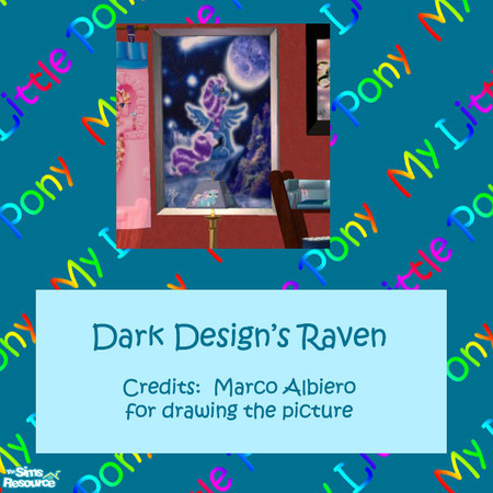 Sims 2 — Dark Design's My Little Pony Raven Wall by Dark_Design — This is a part of Dark Design's My Little Pony Nursery.