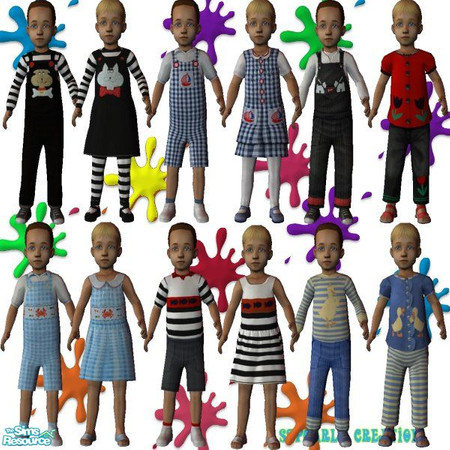 Sims 2 — Twins Set One by STP Carly — Twin outfits for that fraternal twins in the family!