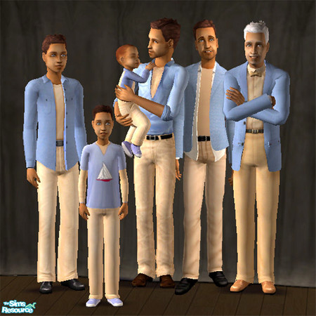 Sims 2 — Blue sky and golden sand by Briher — Clothes in this set are available for all ages. The colours are blue sky