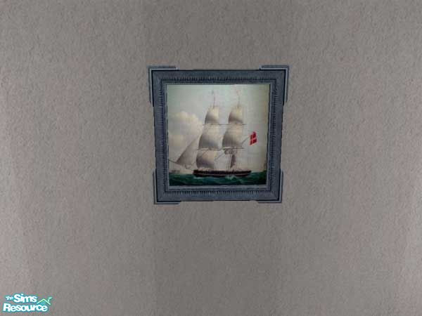 Sims 2 — Sailboat Painting #3 by SteelLlama — A set of three paintings featuring boats with sails.
