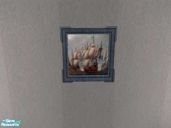 Sims 2 — Sailboat Painting #2 by SteelLlama — A set of three paintings featuring boats with sails.