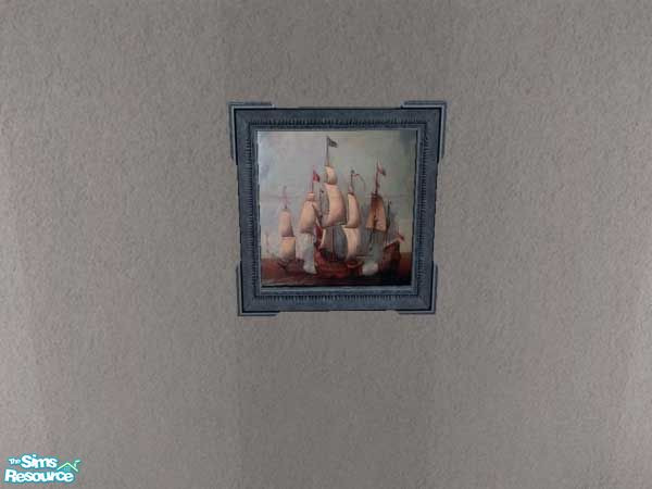 Sims 2 — Sailboat Painting #1 by SteelLlama — A set of three paintings featuring boats with sails.
