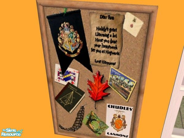 Sims 2 — Ron Room Bulletin Board by luvs10s — Ron Weasley is Harry Potter's best friend and a huge supporter of the