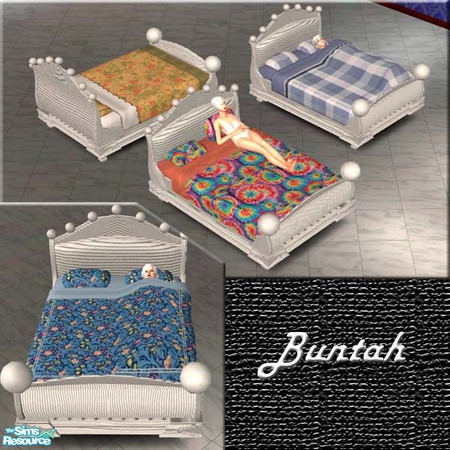 Sims 2 — White Ballsy Bed FRAME by buntah — This is a recolor of my ballsy bed FRAME. You must have the base mesh file in