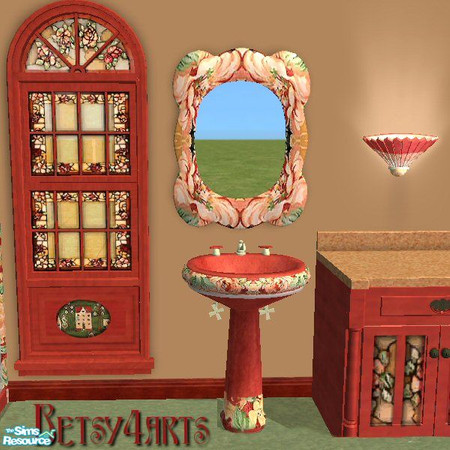 Sims 2 — FFB Mirror by Betsy4arts — A lovely floral wall mirror