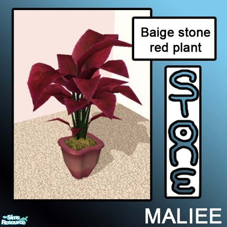 Sims 2 — stone red plant by maliee1 — here is a beautiful baige collectin, of objects made from the finest stone in all