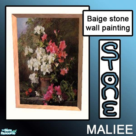 Sims 2 — stone wall painting by maliee1 — here is a beautiful baige collectin, of objects made from the finest stone in