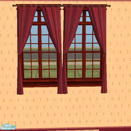 Sims 2 — Blessed Burgundy Curtains by paulajedi — Blessed Burgundy Curtains