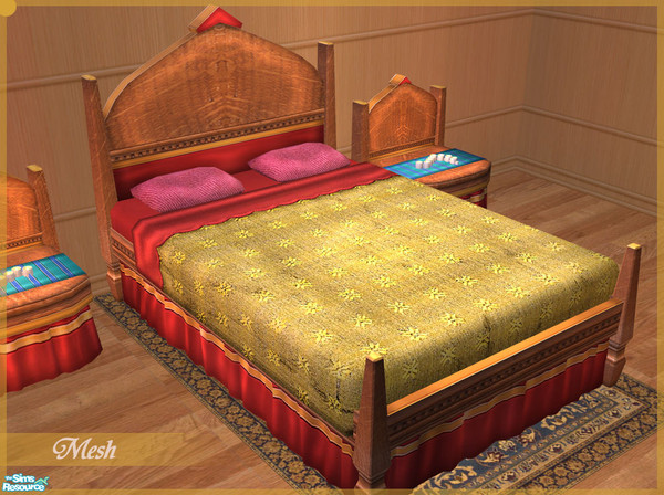 Sims 2 — Burj Bed by senemm — A classy and vibrant bedroom set inspired by Dubai\'s Burj Al Arab. The set contains 4
