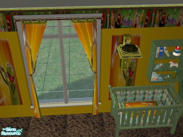 Sims 2 — Kermit Nursery curtains by ead425 — Thanks to the Muppets: 16 items: 2 wall: curtains 