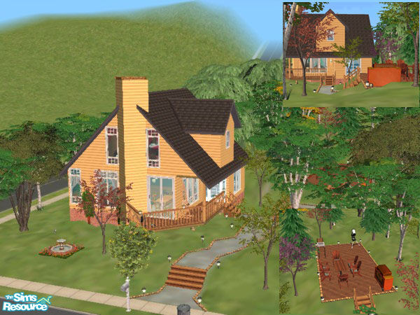 Sims 2 — Summerview by Eliciab — This is a 2 bedroom, 2 bathroom house with a private lake and a recreation area.