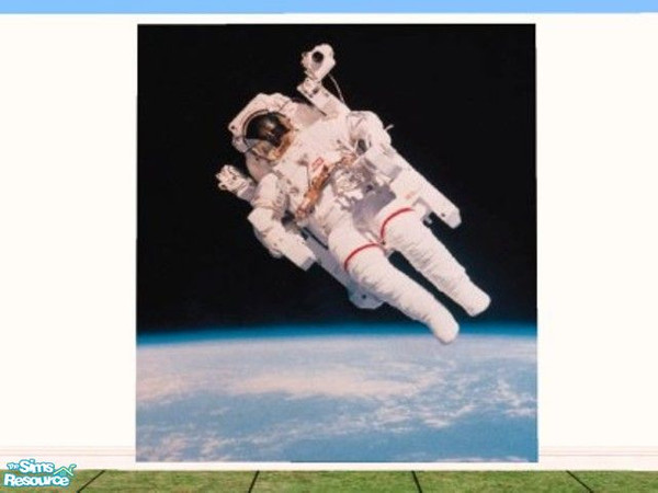 Sims 2 — Big Poster - Astronaut by dddrake — Gigantic poster (3 tiles wide, full wall height) Original mesh can be found