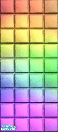 Sims 2 — Groovy Rainbow by PatPB — An explosion of colors in a tile wall. Perfect for your young sims or all the other