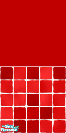 Sims 2 — MDP Red Half Solid-Tile by MelandStv — There are 10 colours and 2 textures for a total of 20 walls in this set.